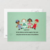 Isaiah 54:13 Und all deine Kinder werden gelehrt w Postkarte (Vorne/Hinten)