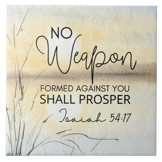 Isaiah 54 17 Keine Waffe gegen euch gebildet Bibel Fliese (Vorderseite)