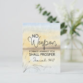 Isaiah 54 17 Keine Waffe gegen euch gebildet Bibel Postkarte (Stehend Vorderseite)