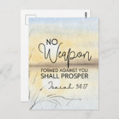 Isaiah 54 17 Keine Waffe gegen euch gebildet Bibel Postkarte (Vorne/Hinten)