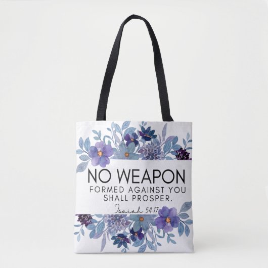 Isaiah 54:17 No Weapon Christlich Floral Tasche (Vorderseite)