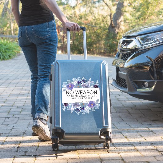 Isaiah 54:17 No Weapon Christlich Scripture Floral Aufkleber (Koffer Insitu)