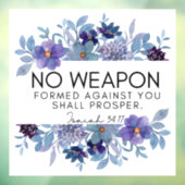 Isaiah 54:17 No Weapon Christlich Scripture Floral Fensteraufkleber (Blatt 3)