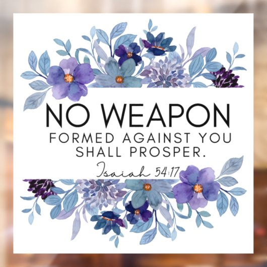 Isaiah 54:17 No Weapon Christlich Scripture Floral Fensteraufkleber (Blatt 2)
