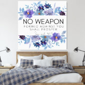 Isaiah 54:17 No Weapon Christlich Scripture Floral Leinwanddruck (Insitu (Schlafzimmer))