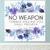 Isaiah 54:17 No Weapon Christlich Scripture Floral Leinwanddruck (Insitu (Holzboden))