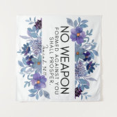 Isaiah 54:17 No Weapon Christliche Lila Blüte Wandteppich (Vorderseite (Horizontal))