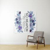 Isaiah 54:17 No Weapon Christliche Lila Blüte Wandteppich (Beispiel (Horizontal))