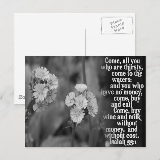 ISAIAH 55:1 BIBLE SCRIPTURE FAVORITE POSTKARTE (Vorne/Hinten)