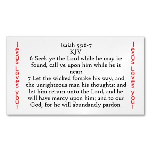 Isaiah 55:6-7-Saatkartenmagnet Magnetische Visitenkarte (Vorderseite)