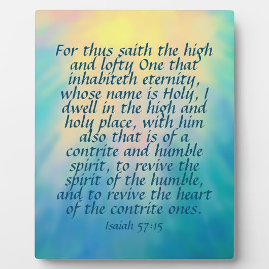 Isaiah 57:15 fotoplatte (Vorderseite)