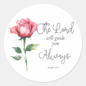 Isaiah 58:11 Blume Abschluss Bible Verse Runder Aufkleber (Vorderseite)