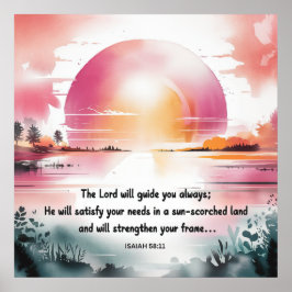 Isaiah 58:11 Christliches Poster