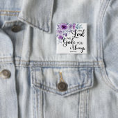 Isaiah 58:11 Lila Christlicher Blütenverse Button (Beispiel)