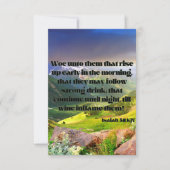 Isaiah 5:11 KJV Bible Scripture Pic Greeting Karte (Vorderseite)