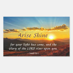 Isaiah 60:1 Ankunft Shine Ihr Licht ist gekommen B Rechteckiger Aufkleber