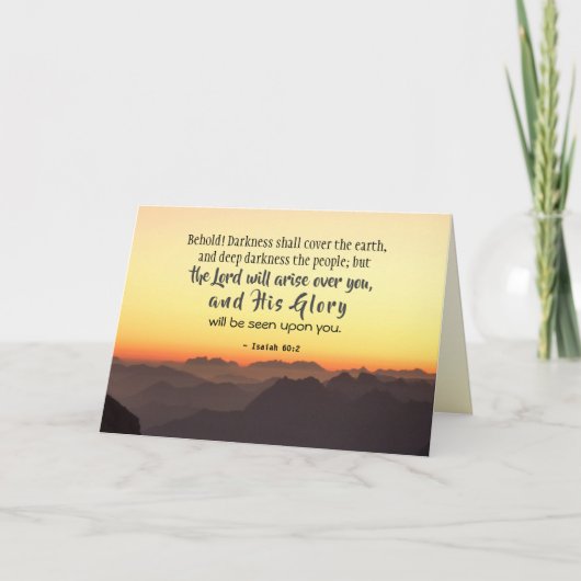 Isaiah 60:2 Dunkelheit soll die Erdbibel bedecken Karte (Vorderseite)