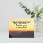 Isaiah 60:2 Dunkelheit soll die Erdbibel bedecken Postkarte (Stehend Vorderseite)