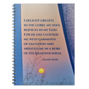 Isaiah 61:10 Ich freue mich sehr in der Lord Bible Notizblock