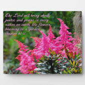 Isaiah 61:11 Pink Floral Inspiration Fotoplatte (Vorderseite)