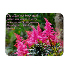 Isaiah 61:11 Pink Floral Inspiration Magnet