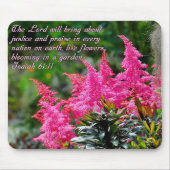 Isaiah 61:11 Pink Floral Inspiration Mousepad (Vorne)