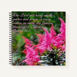 Isaiah 61:11 Pink Floral Inspiration Notizblock