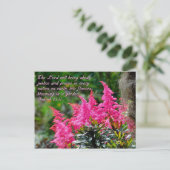 Isaiah 61:11 Pink Floral Inspiration Postkarte (Stehend Vorderseite)