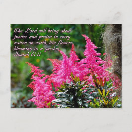 Isaiah 61:11 Pink Floral Inspiration Postkarte