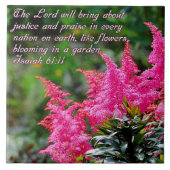 Isaiah 61:11 Rosa Floral Fliese (Vorderseite)