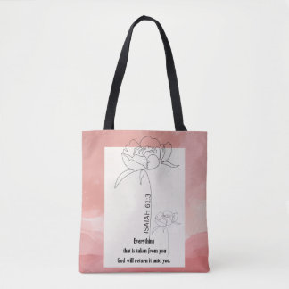 Isaiah 61:3 Florale Faith-Tasche Tasche