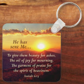 Isaiah 61"3 Öl der Freude für Trauer, Bibelverse Schlüsselanhänger (Rückseite)