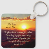 Isaiah 61"3 Öl der Freude für Trauer, Bibelverse Schlüsselanhänger (Rückseite)