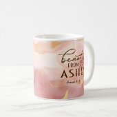 Isaiah 61 3 Schönheit von Ashes Bible Verse Pink Kaffeetasse (VorderseiteRechts)