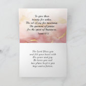 Isaiah 61 3 Schönheit von Ashes Bible Verse Pink Karte (Innenseite)