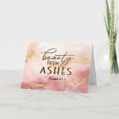 Isaiah 61 3 Schönheit von Ashes Bible Verse Pink Karte (Vorderseite)