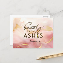 Isaiah 61 3 Schönheit von Ashes Bible Verse Pink