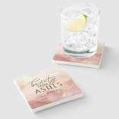 Isaiah 61 3 Schönheit von Ashes Bible Verse Pink Steinuntersetzer (Seitenansicht)