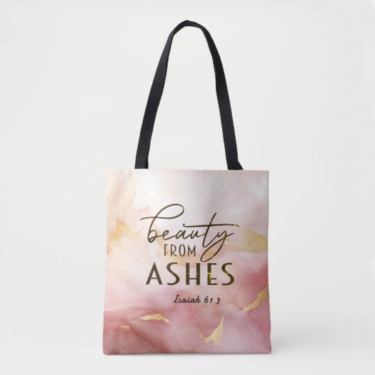 Isaiah 61 3 Schönheit von Ashes Bible Verse Pink Tasche (Vorderseite)
