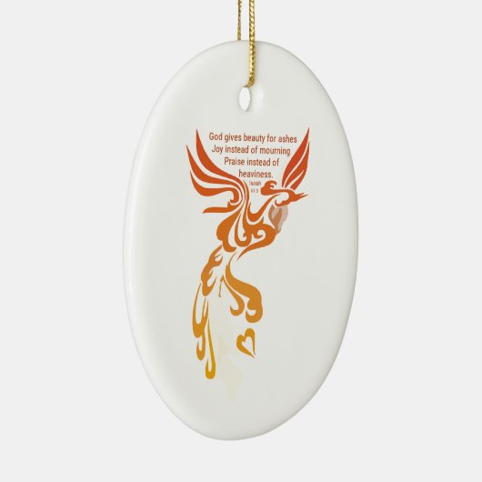 Isaiah 61 Phoenix Oval Keramik Ornament (Rechts)