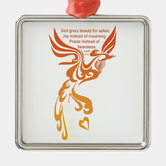 Isaiah 61 Phoenix Premium Square Ornament Aus Metall (Vorne)