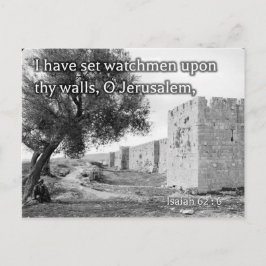Isaiah 62:6 an den Mauern Jerusalems Postkarte