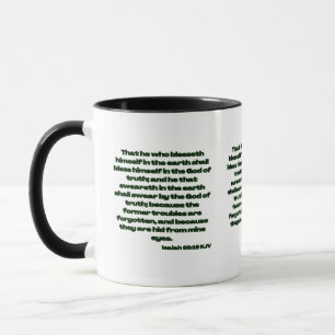 Isaiah 65:16 KJV Bible Scripture Two-Tone Tasse