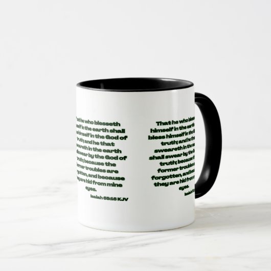 Isaiah 65:16 KJV Bible Scripture Two-Tone Tasse (VorderseiteRechts)