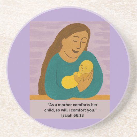 Isaiah 66:13 Comforting Mother and Baby Postcard Getränkeuntersetzer (Vorne)