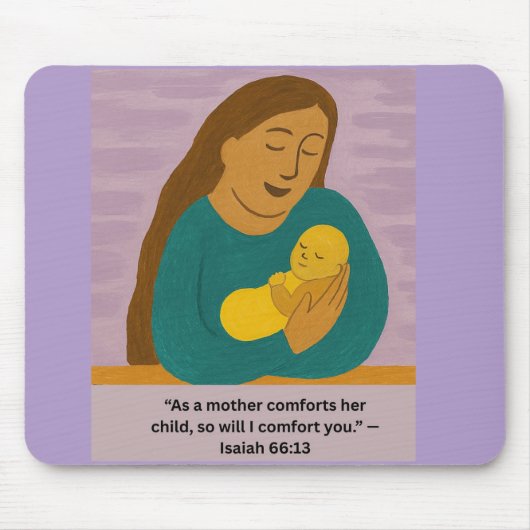 Isaiah 66:13 Comforting Mother and Baby Postcard Mousepad (Vorne)