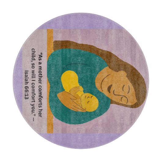 Isaiah 66:13 Comforting Mother and Baby Postcard Schneidebrett (Vorderseite)