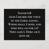 Isaiah 6:8 Hier bin ich, Schick mir Christliche Mi Postkarte (Vorderseite)