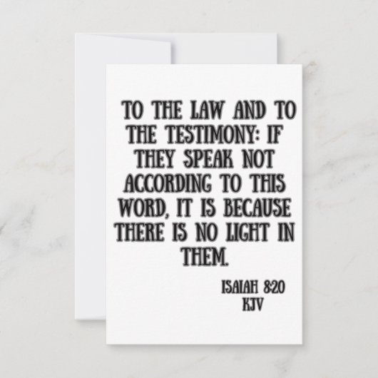 Isaiah 8:20 KJV Bible Scripture Gruß Karte (Vorderseite)
