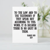 Isaiah 8:20 KJV Bible Scripture Gruß Karte (Stehend Vorderseite)